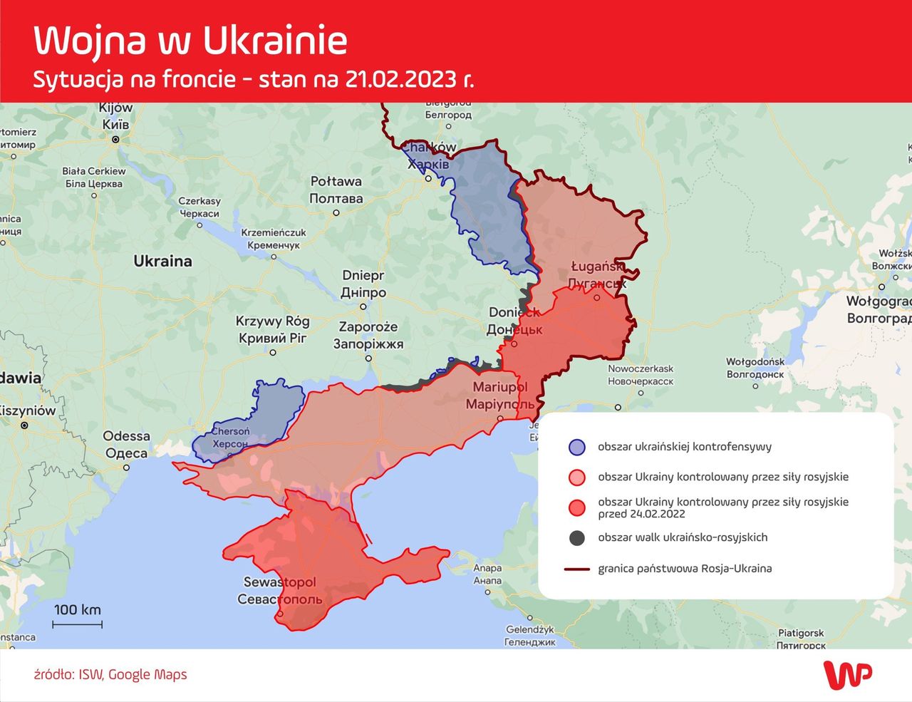 Sytuacja na froncie. Stan na 21 lutego 2023 r.
