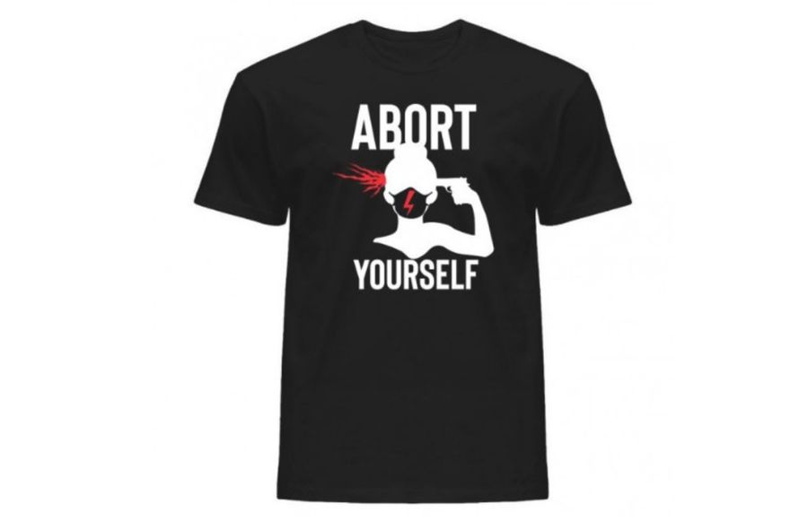 Koszulka z napisem "ABORT YOURSELF"