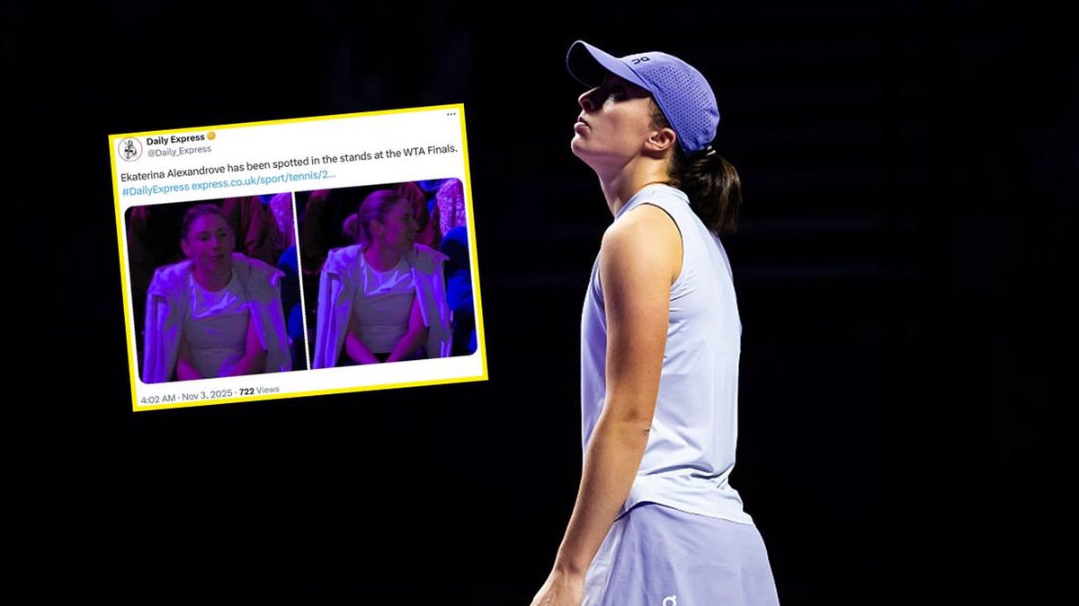Getty Images / Robert Prange/X/Daily Express / Na zdjęciu: Iga Świątek i screen z portalu X