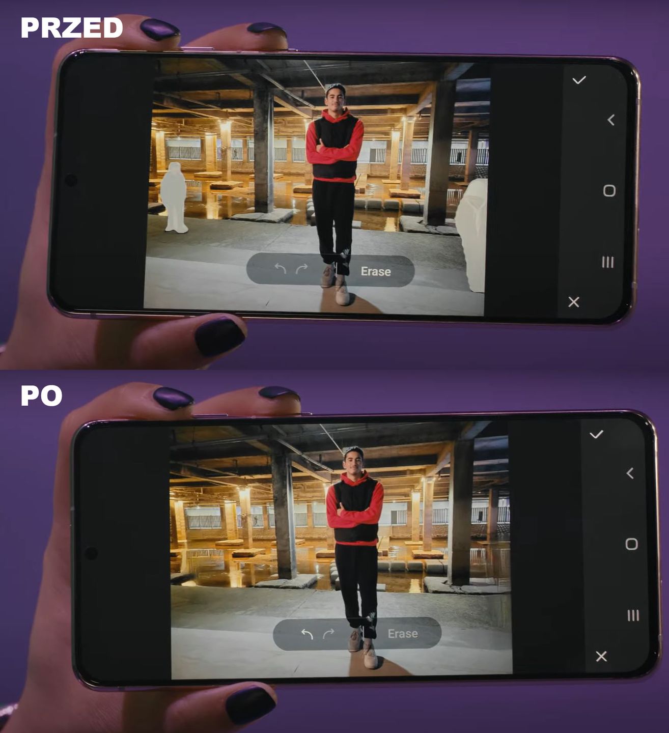 Sztuczna inteligencja w Samsungu Galaxy S21 usunie ze zdjęć niepożądane obiekty 2
