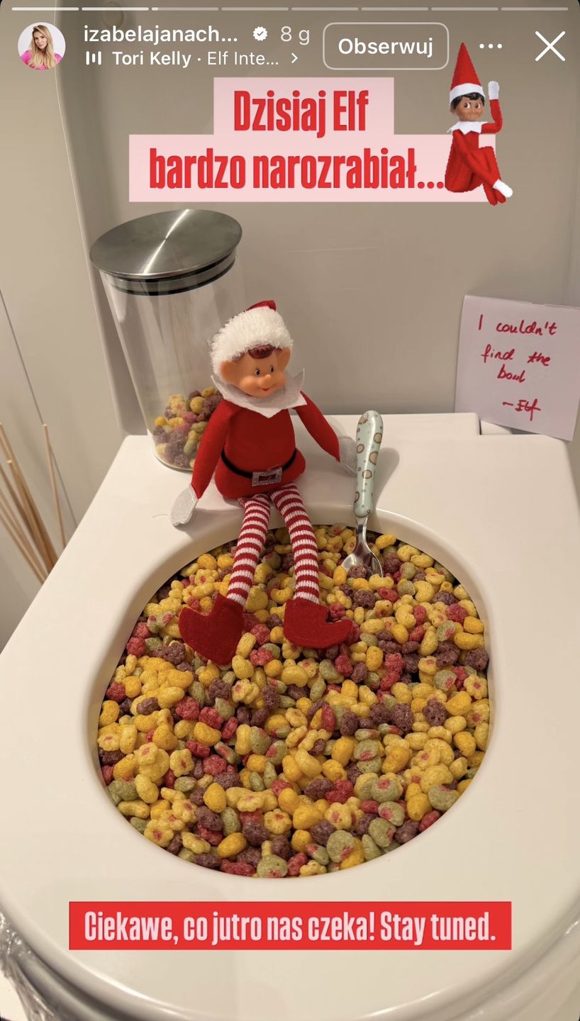 Izabela Janachowska wypełniła toaletę płatkami śniadaniowymi