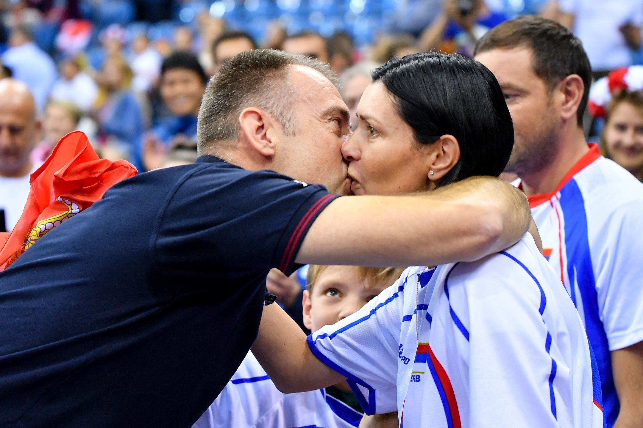 Nikola Grbić z żoną i dziećmi 