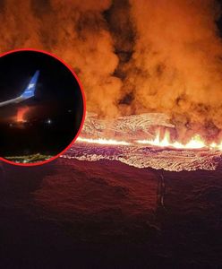 Lawa wystrzeliła z wulkanu. Niesamowite wideo z samolotu