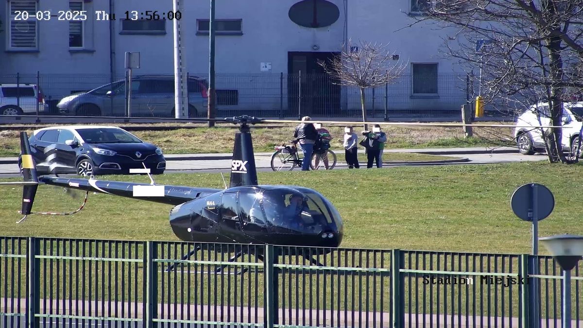Lądował śmigłowcem na zieleni miejskiej. Będzie kara