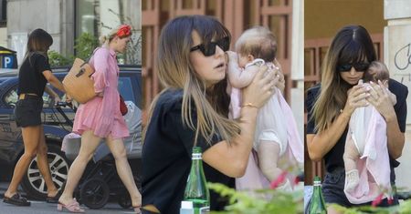 Zabiegana Anna Lewandowska z małą Laurą na rękach cieszy się wolną chwilą na ploteczkach z Zosią Ślotałą (ZDJĘCIA)