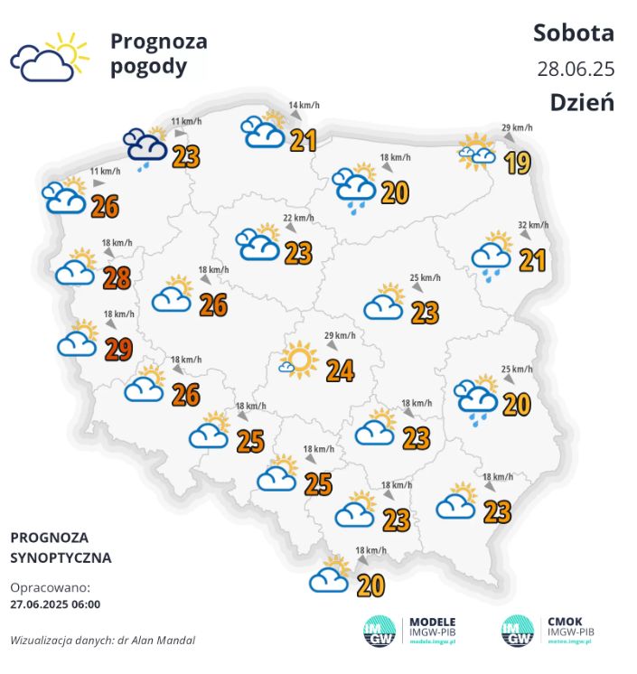 Prognoza pogody IMGW na sobotę i niedzielę.