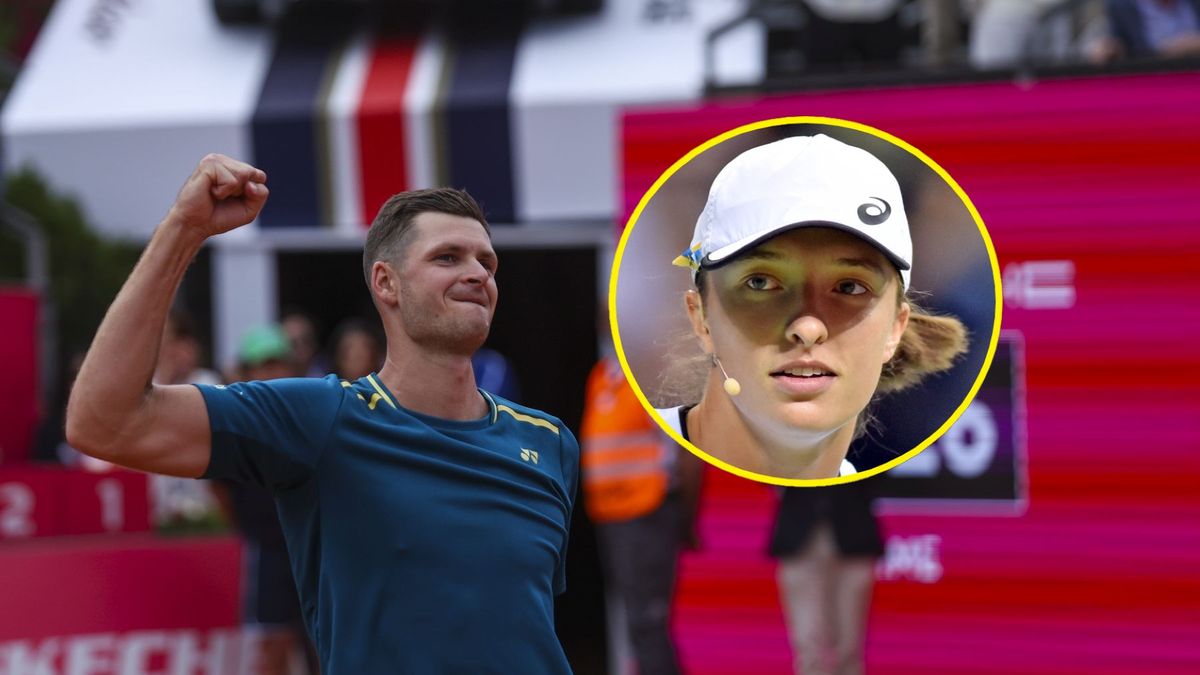 Getty Images /  Carlos Rodrigues / Na zdjęciu: Hubert Hurkacz / małe zdjęcie: Iga Świątek