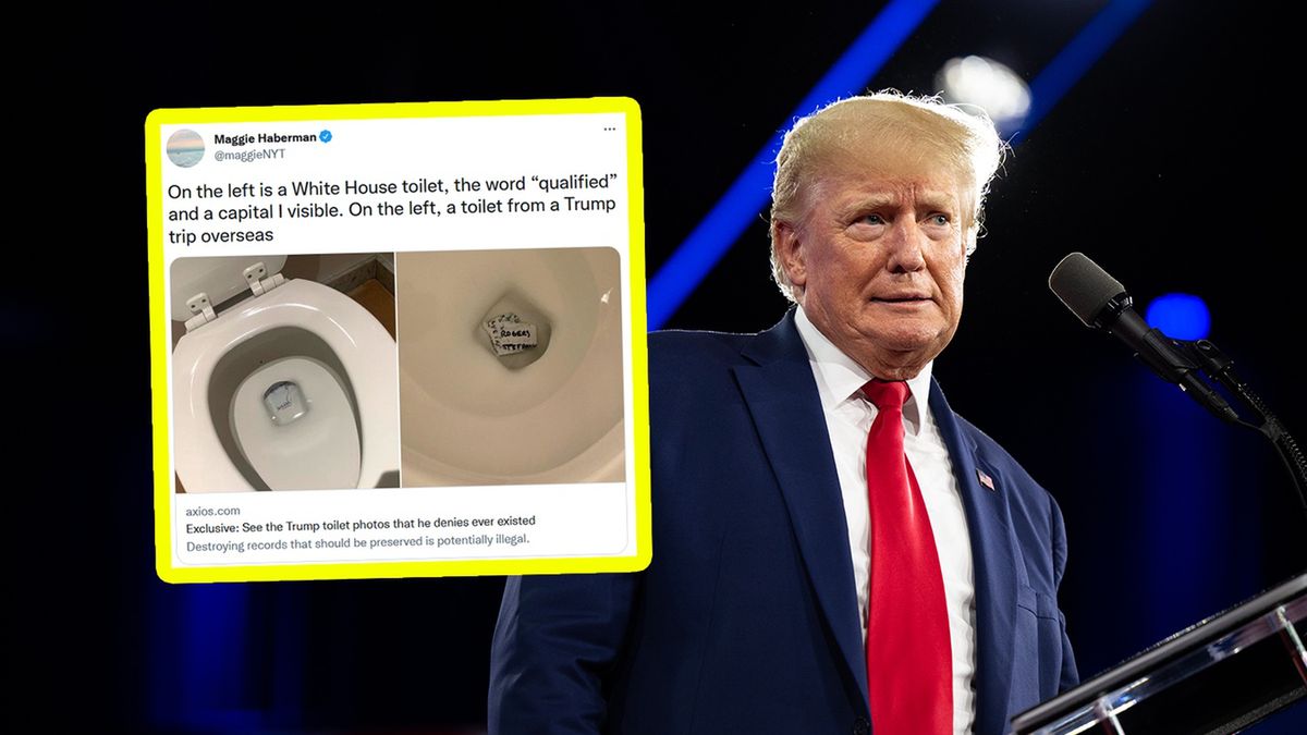 Media obiegły zdjęcia podartych notatek Donalda Trumpa w muszli klozetowej