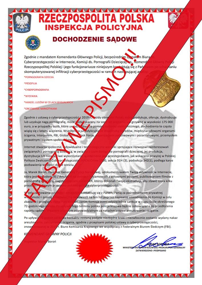 Fałszywe maile od oszustów