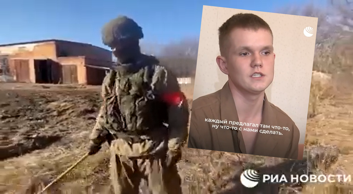RIA Nowosti pokazała "dzielnych" saperów i młodych żołnierzy "torturowanych" przez Ukraińców