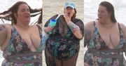 Niezwykle dorodna Tess Holliday wyłania się z piany na plaży w Malibu (ZDJĘCIA)