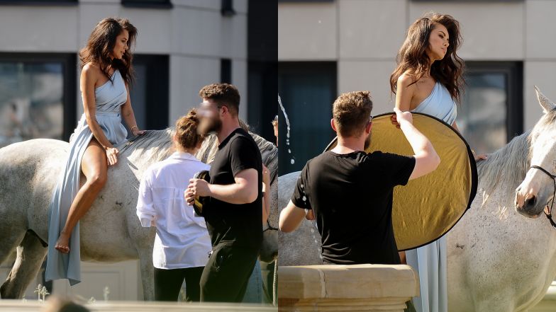 Natalia Siwiec pozuje z koniem