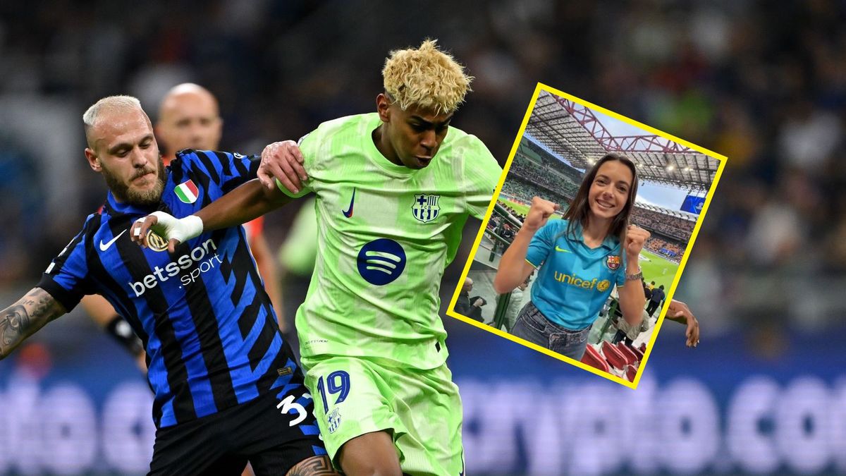 Getty Images / Dan Mullan/ x.com/FCBarcelona_cat / Na zdjęciu: Lamine Yamal (P), Federico Dimarco/ w ramce: Aitana Bonmati