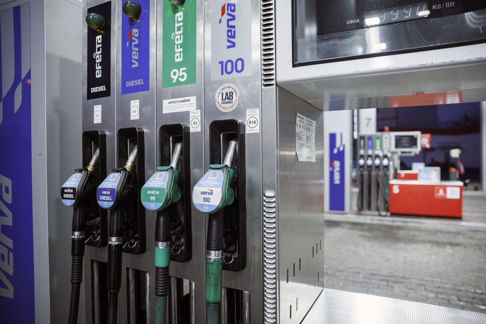 A fuel pump at a Benzina S.r.o gas station, operated by Orlen Unipetrol Group, in Prague, Czech Republic, on Monday, Feb. 28, 2022. The U.S. and its allies are discussing a coordinated release of about 60 million barrels of oil from their emergency stockpiles after Russias Ukraine invasion pushed crude prices above $100. Photographer: Milan Jaros/Bloomberg via Getty Images