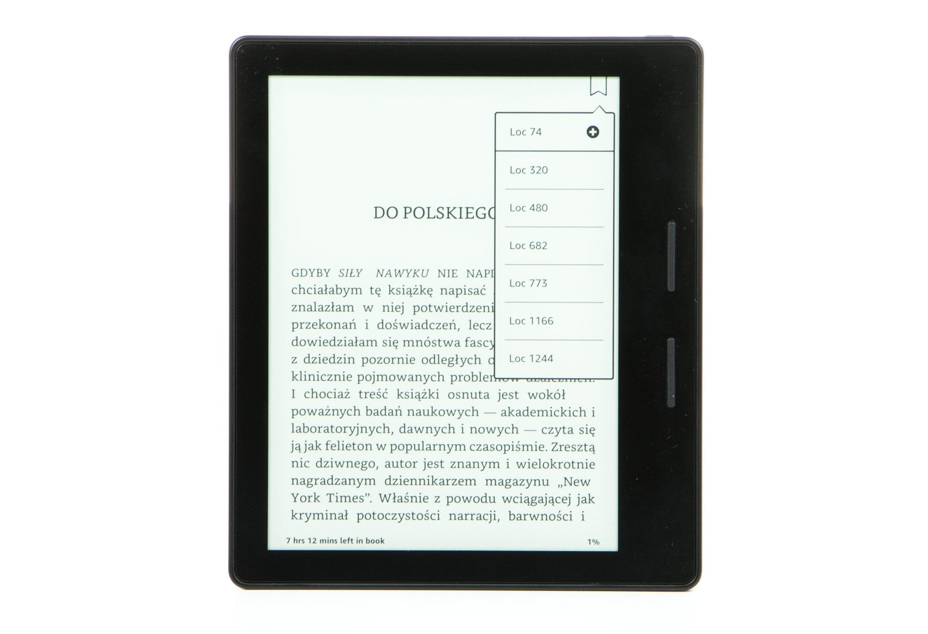 Kindle Oasis zakładki