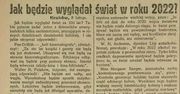 Tak blisko 100 lat temu wyobrażano sobie 2022 rok. "Alkohol zniknie z powierzchni Ziemi"