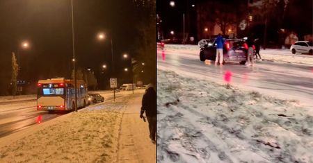 Totalna szklanka na drogach. Ponad 140 kolizji i wysyp nagrań w sieci