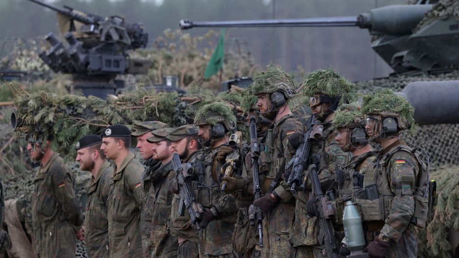 Quadriga Exercise Concludes Steadfast Defender NATO Military Exercises
PABRADE, LITHUANIA - MAY 29: Troops of the Bundeswehr, the German armed forces, stand near their vehicles at the Quadriga military exercises involving German, French, Lithuanian and Dutch troops during a Distinguished Visitors' Day on May 29, 2024 near Pabrade, Lithuania. Quadriga is the final part of Steadfast Defender, a series of military exercises of the NATO alliance that has been taking place mostly in northern and eastern Europe and has involved 90,000 troops with thousands of vehicles. (Photo by Sean Gallup/Getty Images)
Sean Gallup
