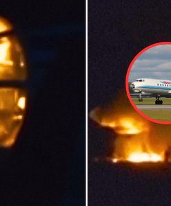 Rosyjski Tu-134 trafiony. Moment po ataku na lotnisko Kremla