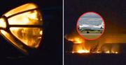Rosyjski Tu-134 trafiony. Moment po ataku na lotnisko Kremla