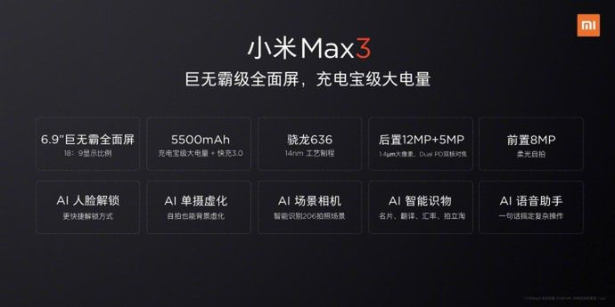 Xiaomi Mi Max 3 - kluczowe elementy specyfikacji
