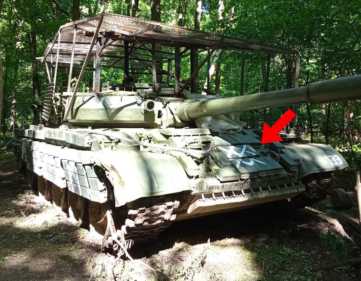T-62M in Ukraine with a new symbol