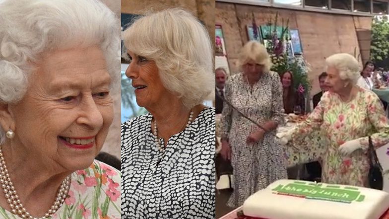 Królowa Elżbieta pokroiła tort... mieczem