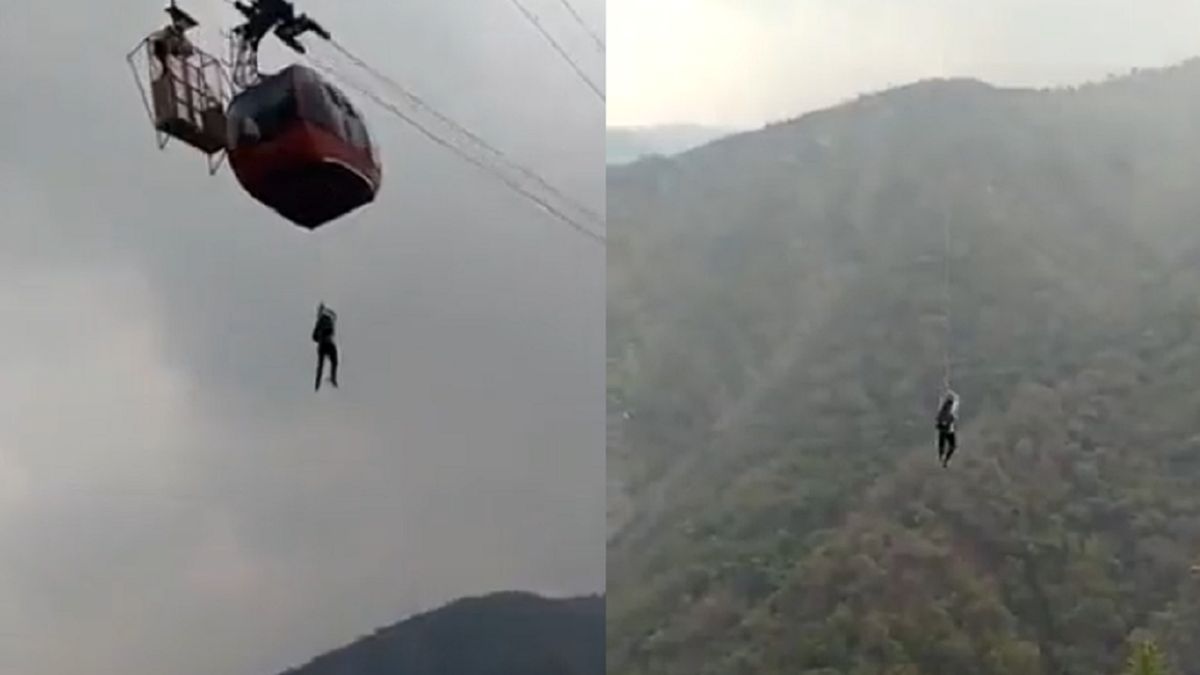 Kolejka utknęła na wysokości 300 metrów.