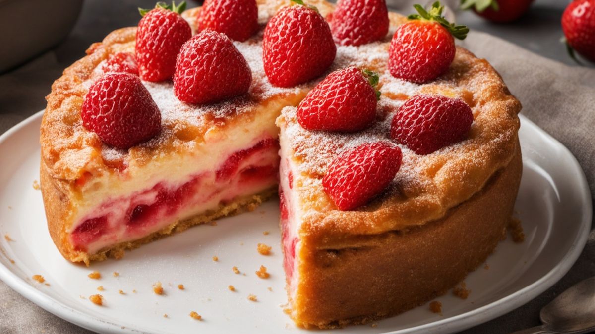 Ciasto z truskawkami i rabarbarem