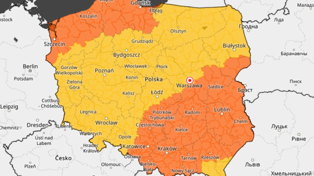 IMGW wydało alerty pogodowe I i II stopnia. Objęły całą Polskę