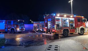 Pożar magazynu z tekstyliami w Wejherowie