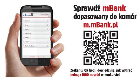 Mobilny konkurs mBanku z kodami QR 1