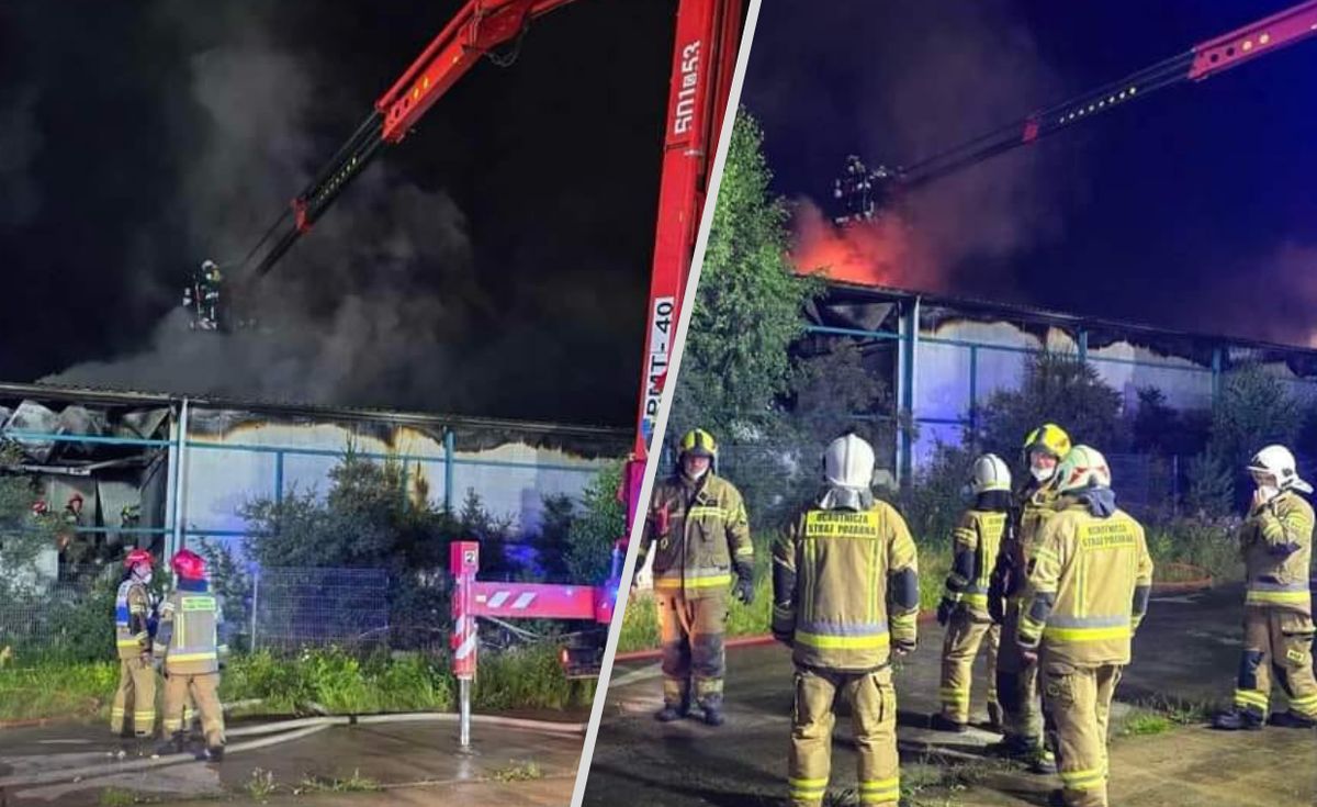 pożar, straż pożarna, ogień Spłonęła hala pod Puckiem. Trwa rozbiórka