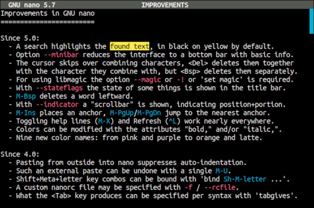 GNU nano 5.7