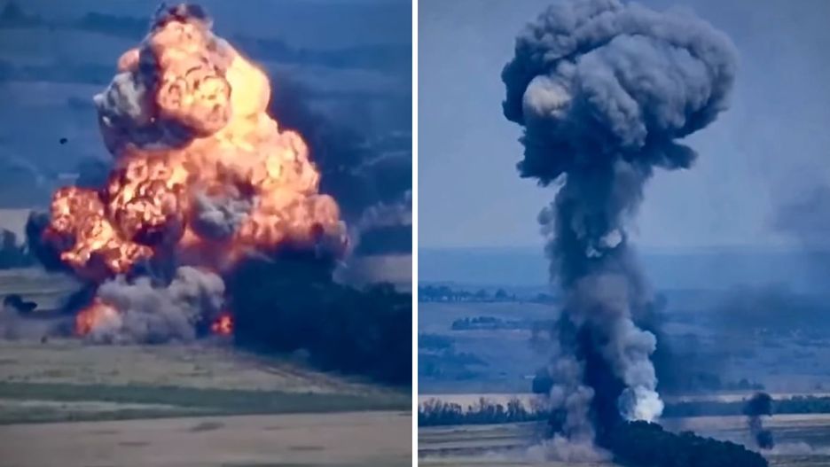 Sztab Generalny Sił Zbrojnych Ukrainy opublikował film z nieudanego wystrzelenia w kosmos rosyjskich czołgistów.