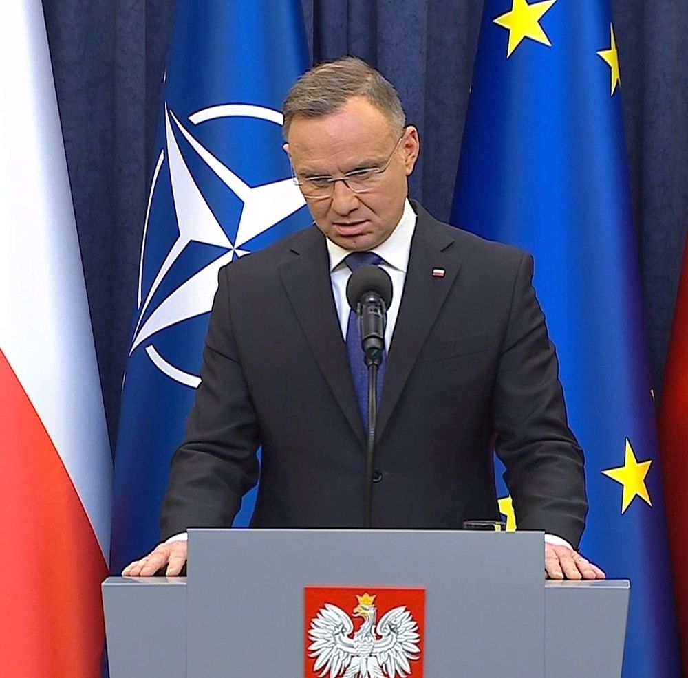 Andrzej Duda podczas wystąpienia