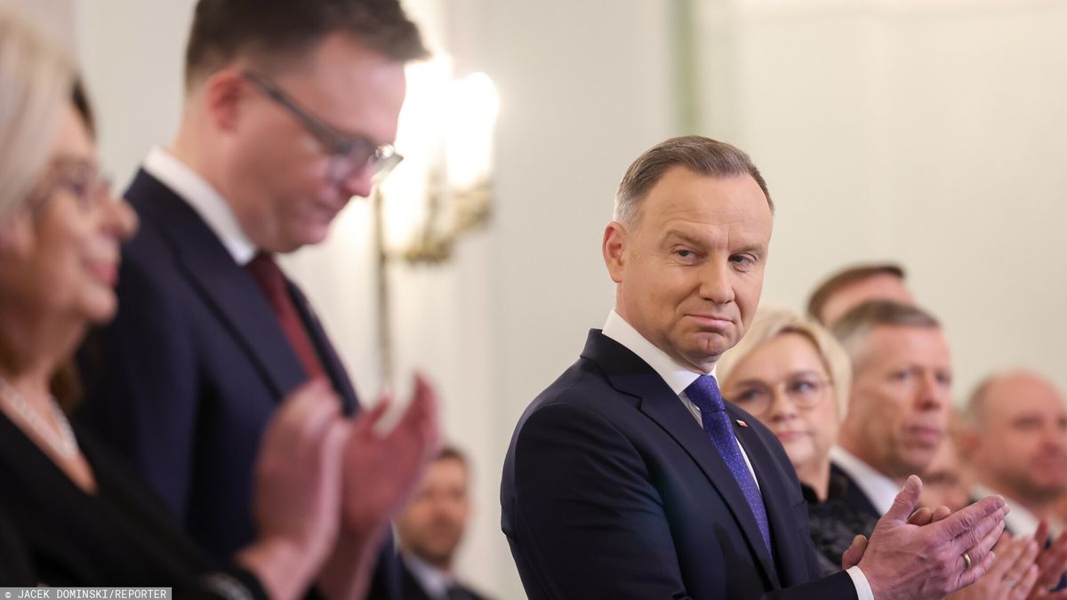 Zaprzysi??enie rz?du Donalda Tuska
13.12.2023 Warszawa Palac Prezydencki Zaprzysiezenie rzadu Donalda Tuska 
fot Jacek Dominski/REPORTER
N/z: Szymon Holownia, Andrzej Duda
Jacek Dominski/REPORTER