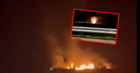Katastrofa rosyjskiego bombowca. Płonie wrak Tu-22