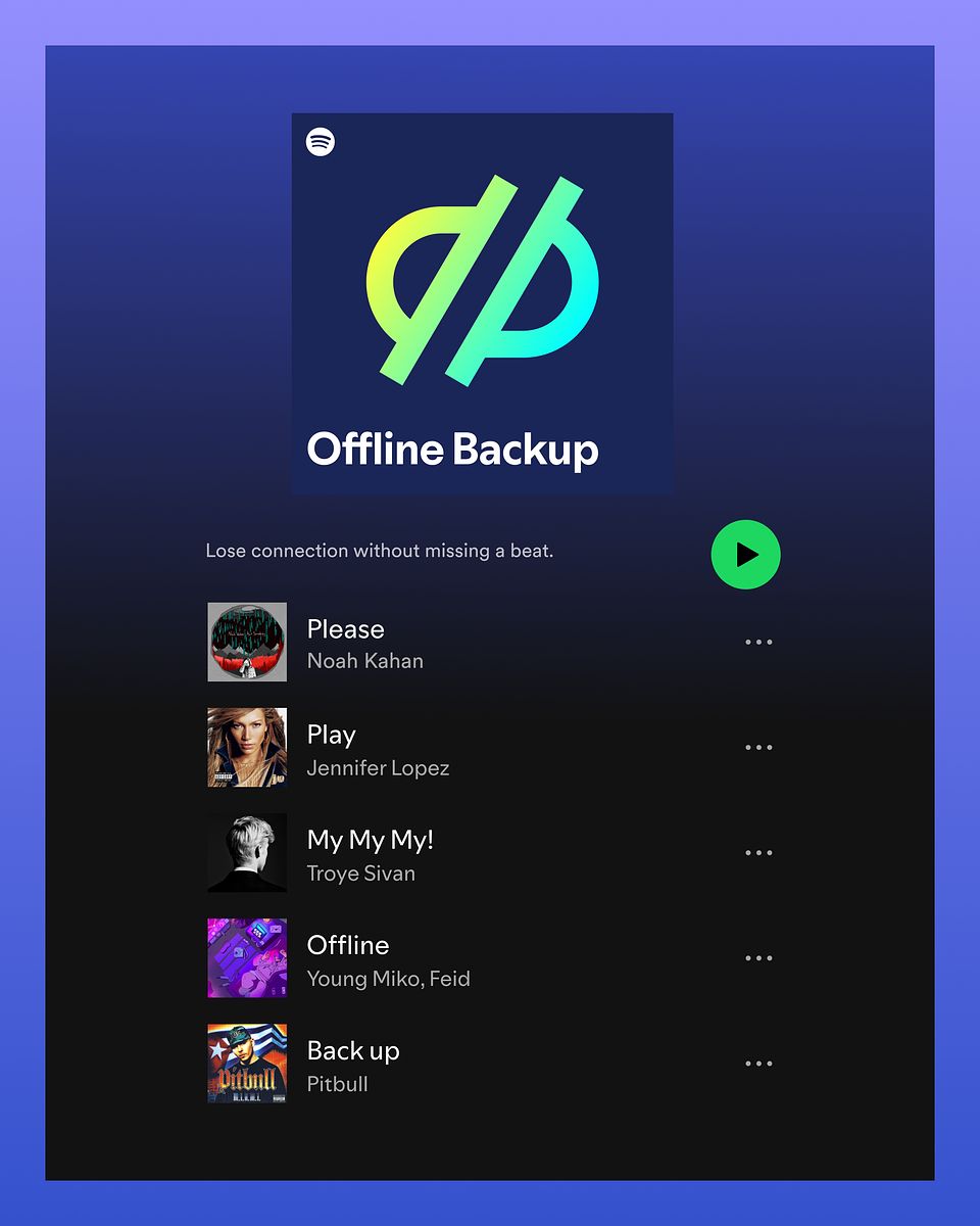 Lista Offline Backup w Spotify