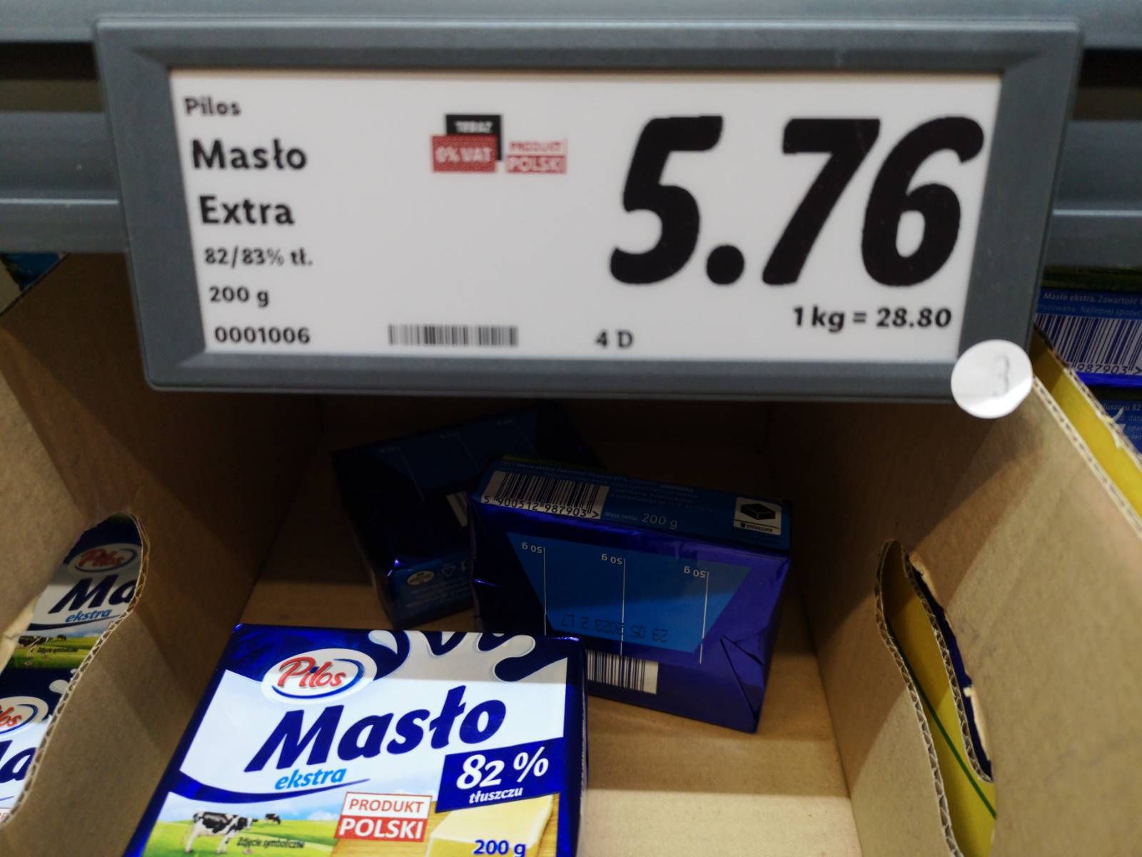 Masło Pilos o wadze 200 gramów w Lidlu
