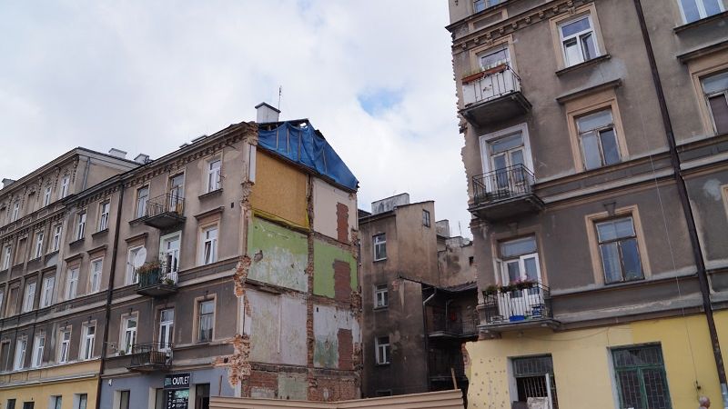 Zawalona kamienica przy ul. Lubartowskiej w Lublinie
