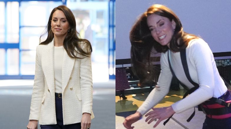 U royalsów stabilnie: Kate Middleton w MARYNARCE Z SIECIÓWKI siłuje się z oponami (ZDJĘCIA)