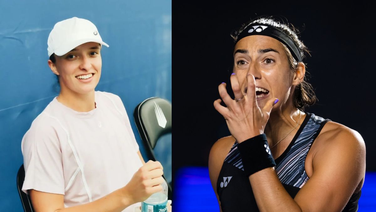 Iga Świątek i Caroline Garcia
