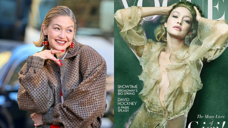 Pozbawiona stanika Gigi Hadid pozuje na okładce "Vogue'a". Fani: "Szczena mi opadła"