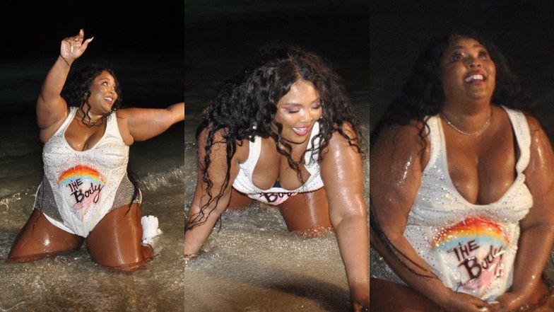 Lizo wije się w oceanie po koncercie 