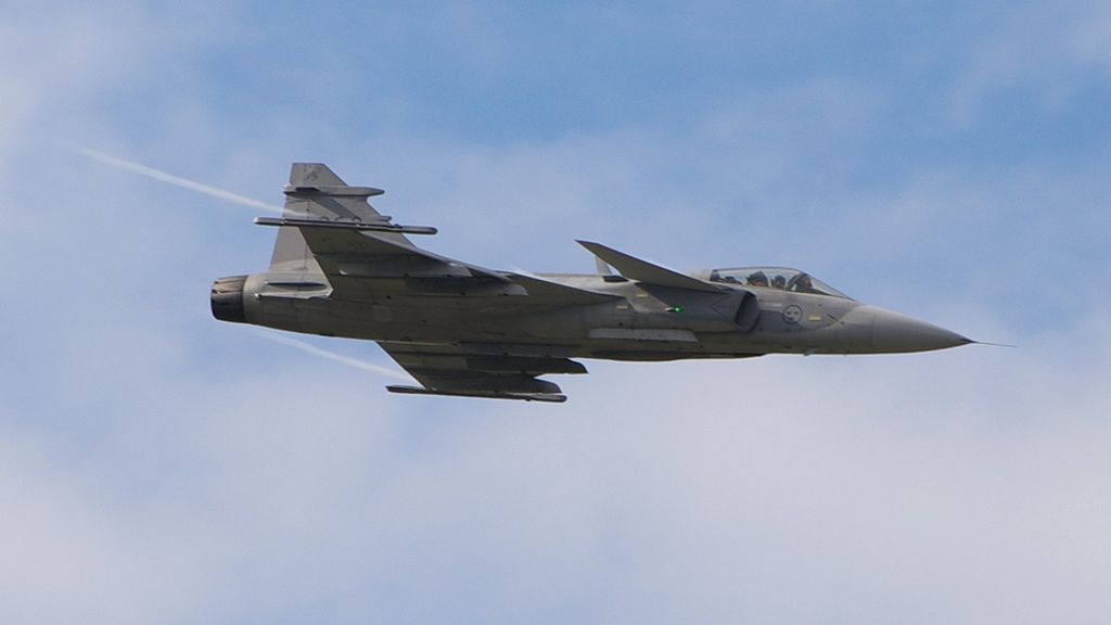 Myśliwiec JAS 39C Gripen szwedzkich sił powietrznych