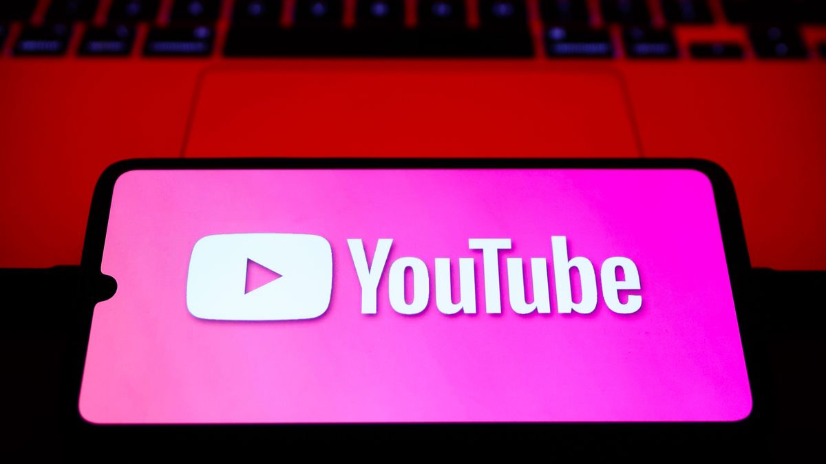 YouTube logo is displayed on a mobile phone screen for illustration photo. Krakow, Poland on February 9, 2023. (Photo by Beata Zawrzel/NurPhoto via Getty Images)