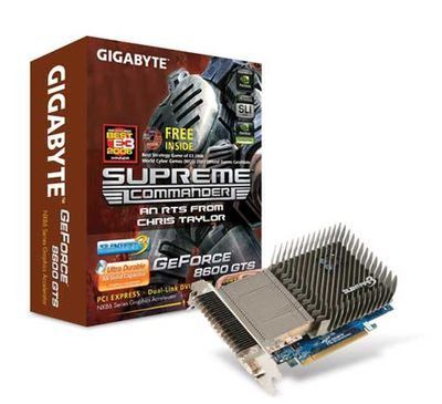 Cichutke GeForce'y 8500 i 8600 z logo Gigabyte