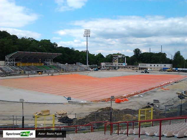 Prace na Stadionie Miejskim w Rybniku idą pełną parą