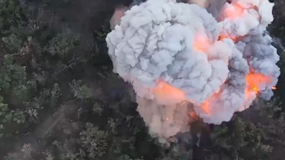 Spectacular Footage Shows Ukrainian Artillery Destroying Russian Armoured Vehicle In Donetsk
**VIDEO AVAILABLE: CONTACT INFO@COVERMG.COM TO RECEIVE**

This video, shared by Ukrainian forces on Tuesday (06September2022) shows an armoured vehicle of the Rosguard of the Russian Federation "Patrol" exploding spectacularly after an attack by Ukrainian forces in the Donetsk region
 
Soldiers of a separate howitzer artillery unit of the Ukrainian Armed Forces of the Armed Forces of Ukraine destroyed it with a precise strike after aerial scouts spotted the vehicle. They gave the coordinates of the target to the artillerymen of the DSHV (Ukrainian Air Assault Forces).

Ukrainian forces have been pushing back against Russian advances in the Donetsk region - alongside making advances around Kharkiv and Kherson in the East and South of the country respectively.

Where: Donetsk, Donetsk Oblast, Ukraine
When: 06 Sep 2022,Image: 720564205, License: Rights-managed, Restrictions: EDITORIAL USE ONLY. MATERIALS ONLY TO BE USED IN CONJUNCTION WITH EDITORIAL STORY. THE USE OF THESE MATERIALS FOR ADVERTISING, MARKETING OR ANY OTHER COMMERCIAL PURPOSE IS STRICTLY PROHIBITED. MATERIAL COPYRIGHT REMAINS WITH STATED SUPPLIER., Model Release: no, Credit line: Ukrainian Air Assault Forces / Cover Images / Forum
Ukrainian Air Assault Forces / Cover Images / Forum
Donetsk, Ukraine, war, Russia, Zelensky, Putin, onflict, invasion, Donbas
